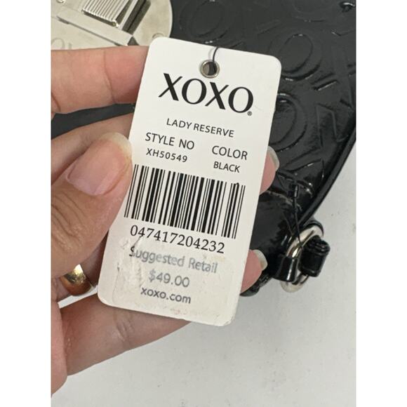 XOXO Purse Handbag Bag Black Embossed Signature Logo Xoxo Crossbody Shoulder NEW - Picture 5 of 9